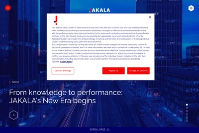Screenshot of the Jakala S.p.A. Società Benefit homepage