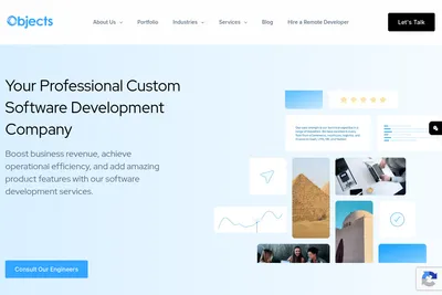Screenshot of the Objects homepage