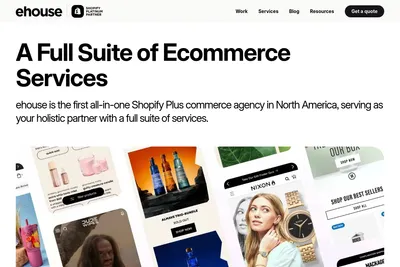 Screenshot of the ehouse homepage