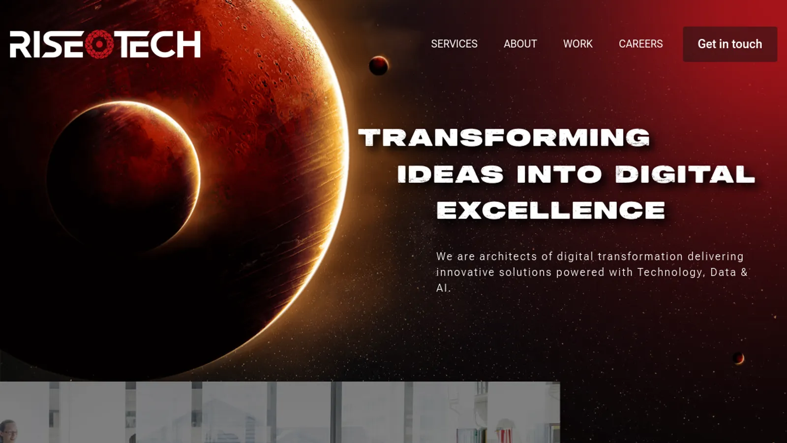 Screenshot of the Riseotech Private Limited homepage