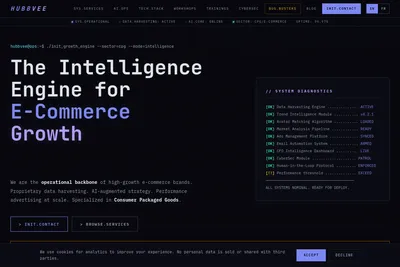 Screenshot of the HUBBVEE Agency homepage
