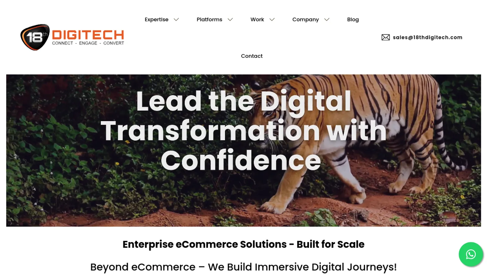 Screenshot of the 18th DigiTech homepage
