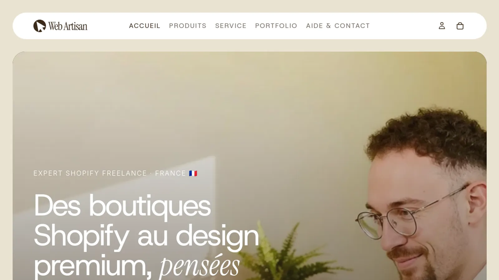 Screenshot of the Web Artisan homepage