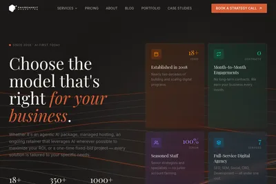 Screenshot of the Fahrenheit Marketing homepage