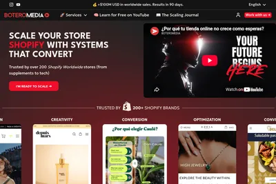 Screenshot of the BOTEROMEDIA homepage