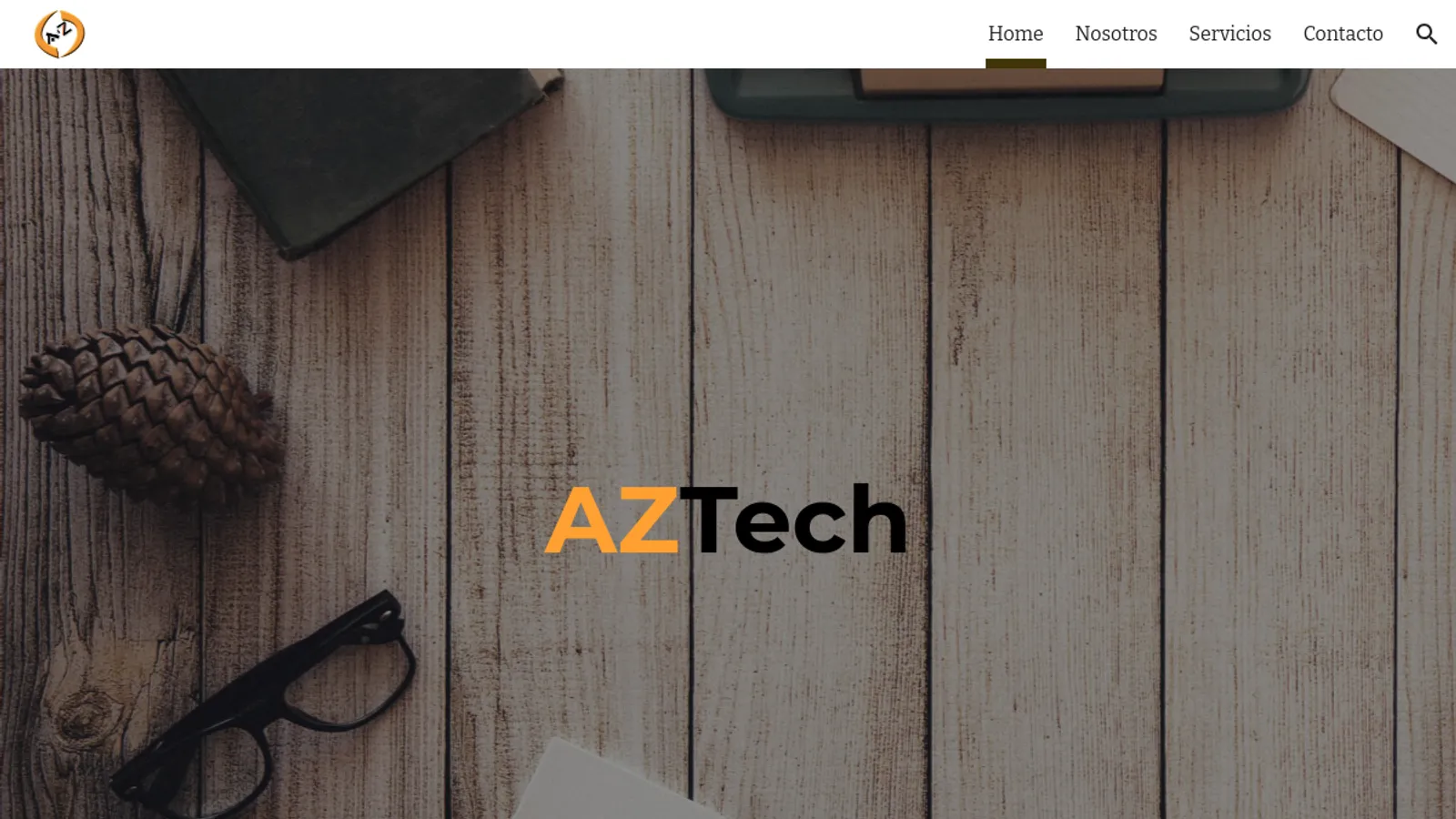 Screenshot of the AZTech homepage