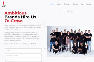 Screenshot of the Insil homepage