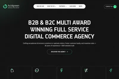 Screenshot of the Acidgreen homepage