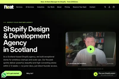 Screenshot of the Neat Digital homepage