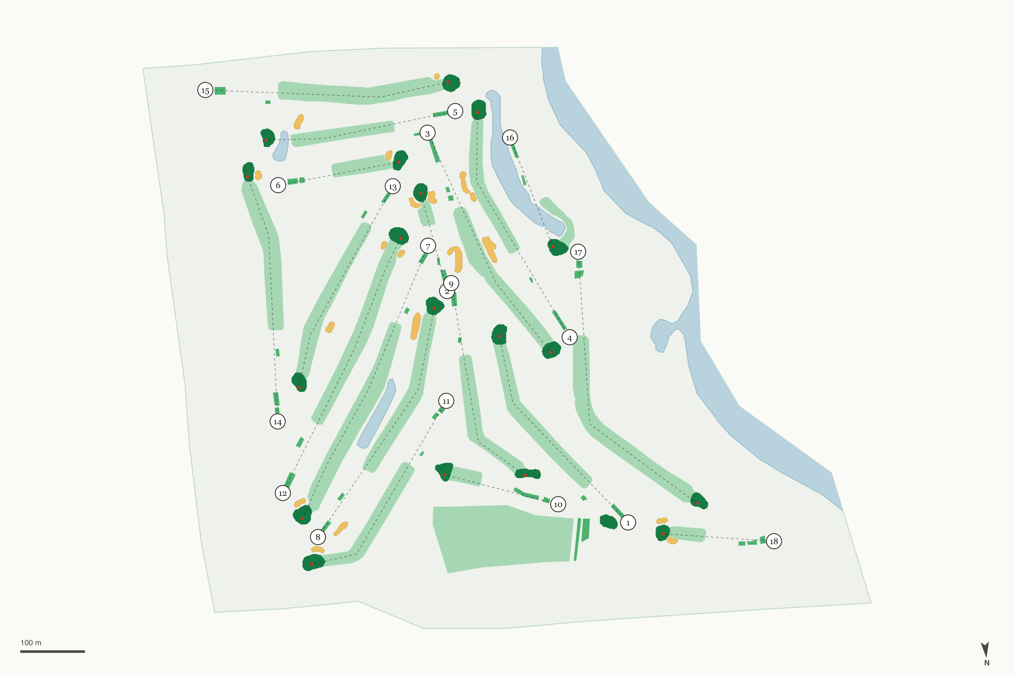 Map of Tipsinah Mounds Golf Course