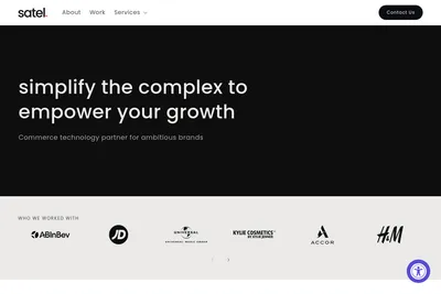 Screenshot of the Satel homepage