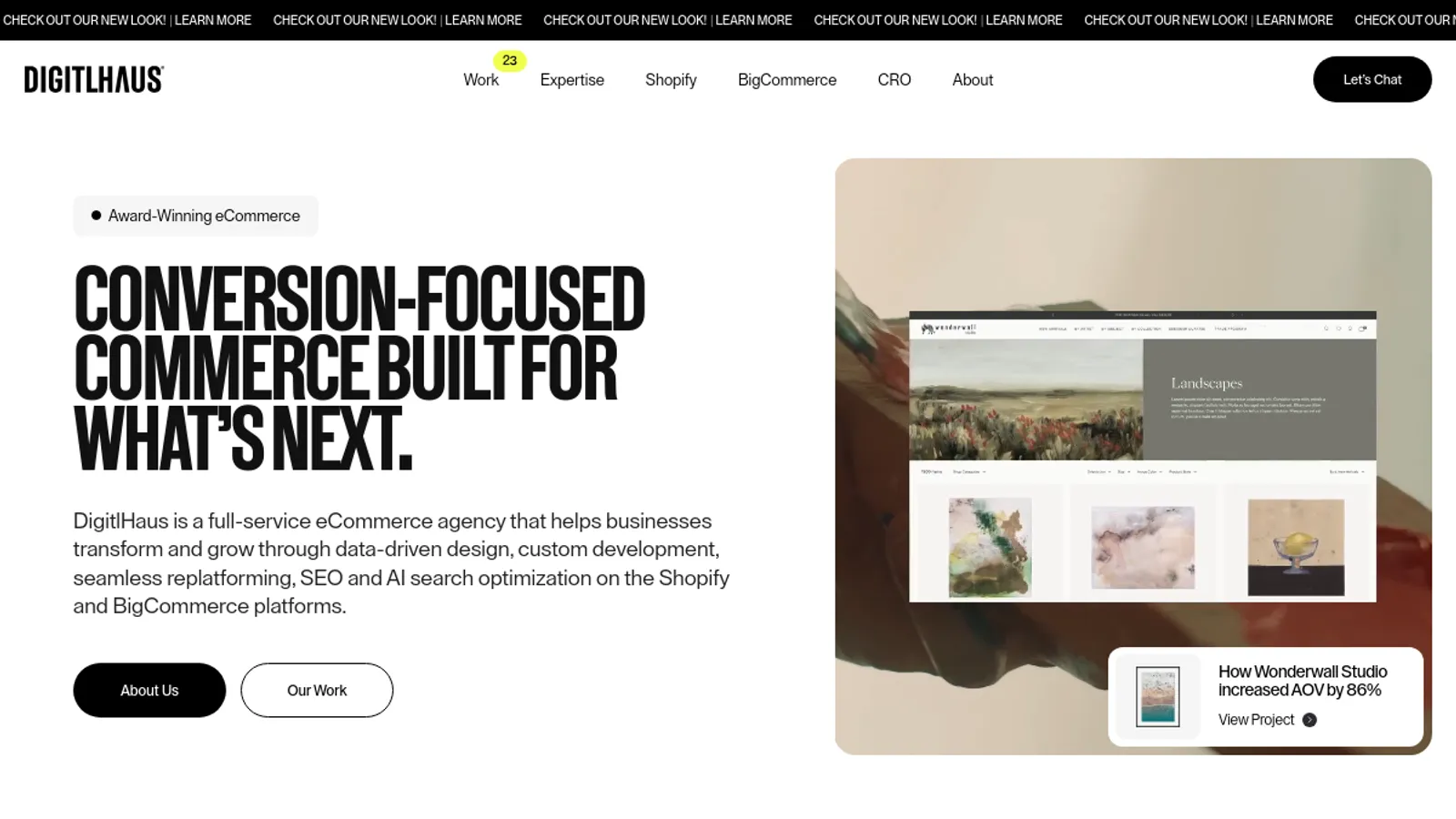 Screenshot of the DigitlHaus Agency homepage
