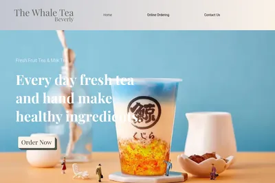 The Whale Tea website homepage