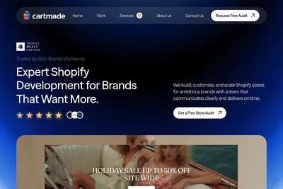 Screenshot of the Cartmade Limited homepage