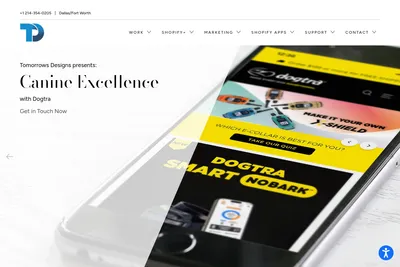 Screenshot of the Tomorrows Designs homepage