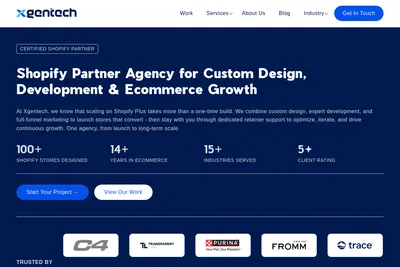 Screenshot of the XgenTech homepage