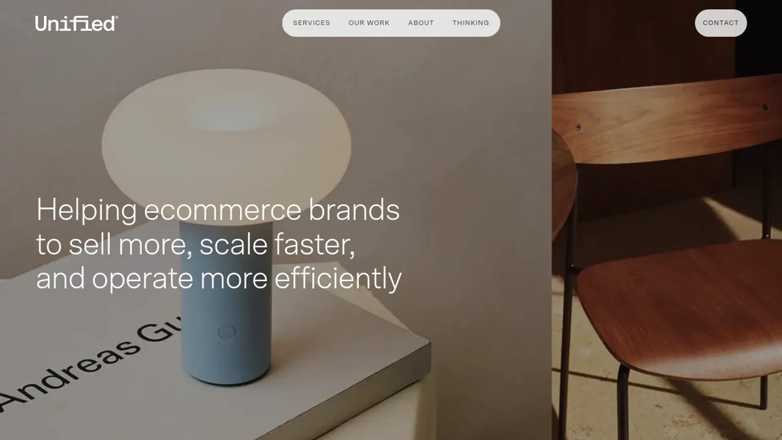 Screenshot of the Unified homepage