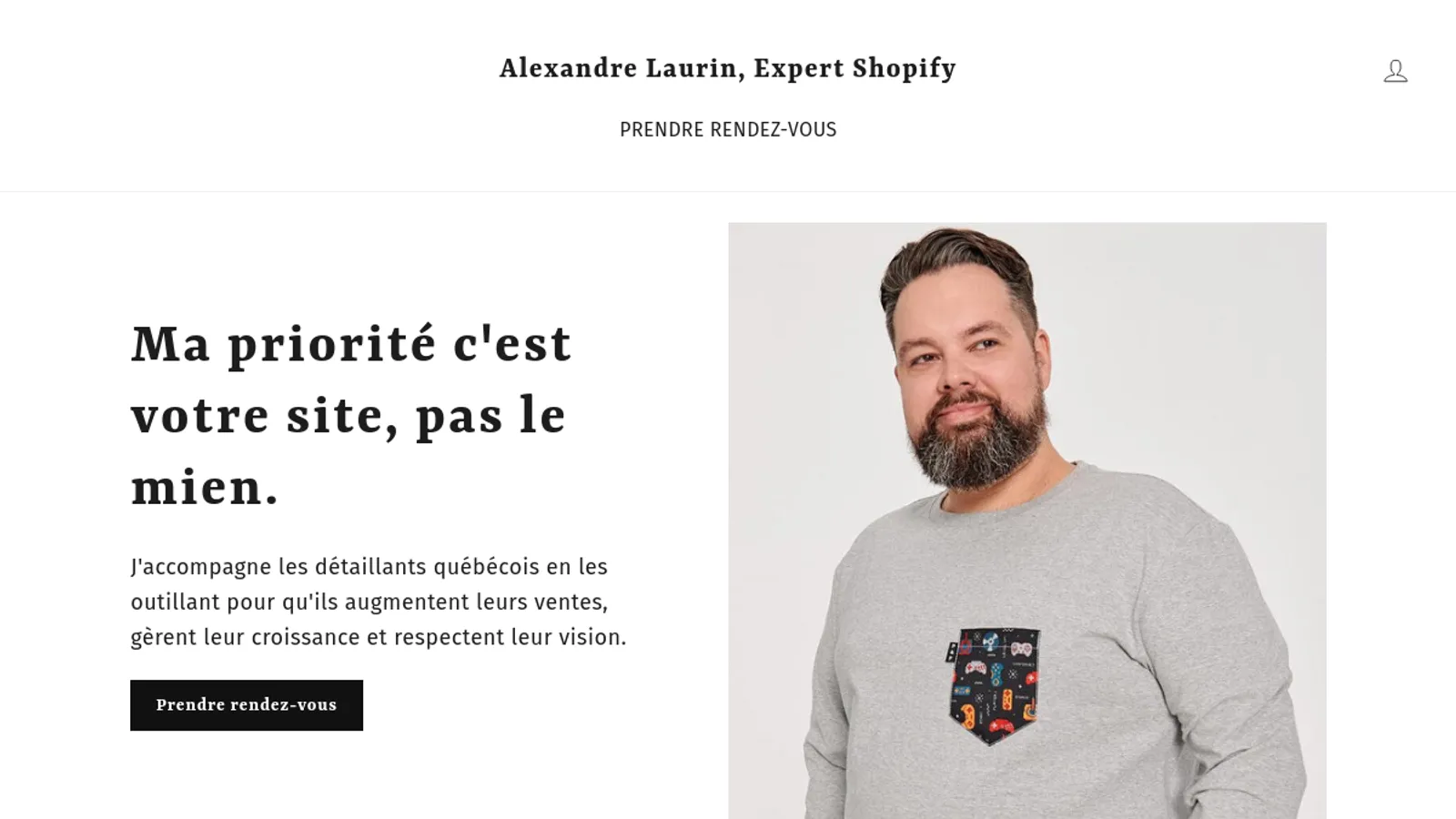 Screenshot of the AlexandreLaurin.com homepage