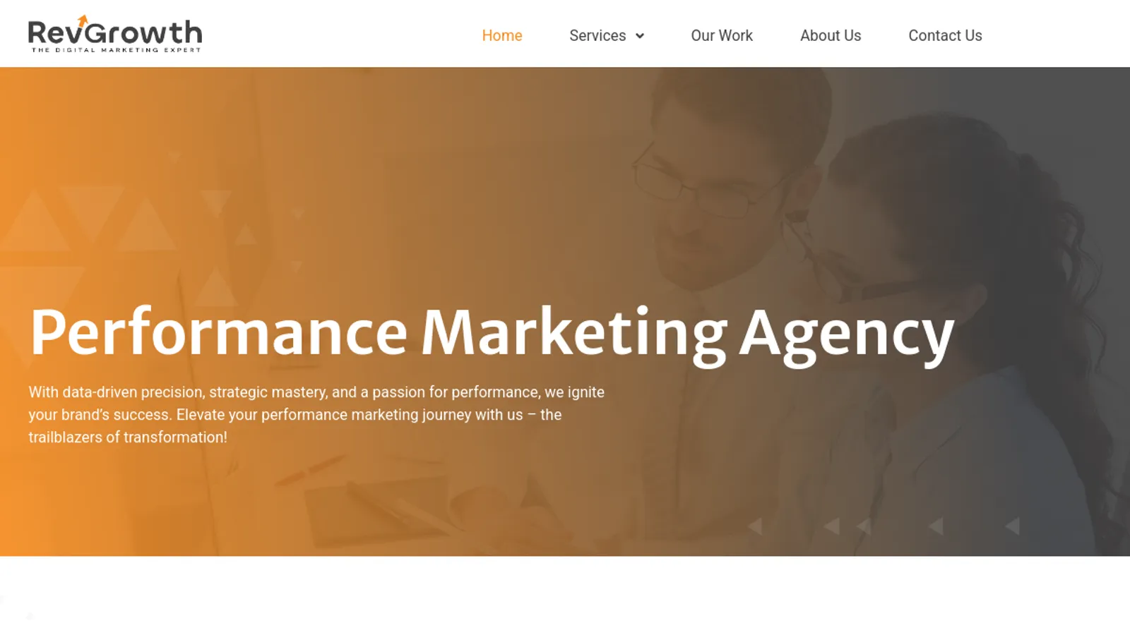 Screenshot of the RevGrowth homepage