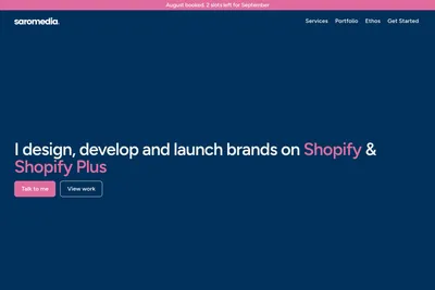 Screenshot of the Saro Media homepage