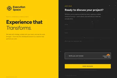Screenshot of the Execution Space homepage