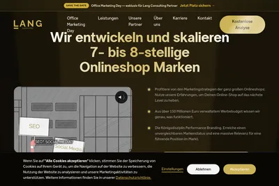 Screenshot of the Lang Consulting GmbH homepage