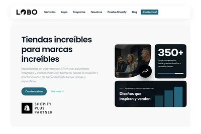 Screenshot of the Lobo Creaciones homepage