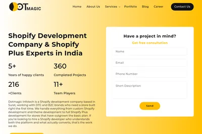 Screenshot of the Dotmagic Infotech homepage