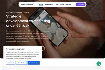 Screenshot of the Shopcommerce BV homepage