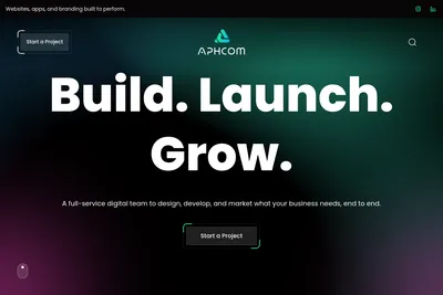 Screenshot of the AphCom homepage