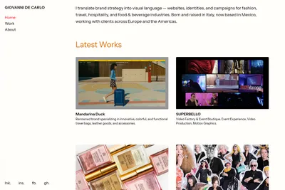 Screenshot of the Giovanni De Carlo homepage
