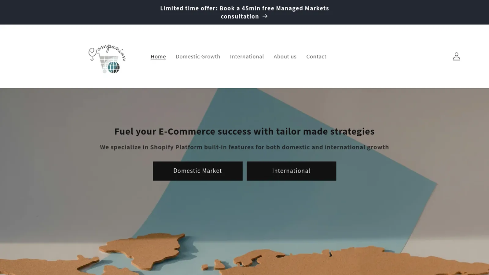 Screenshot of the eCompanion homepage
