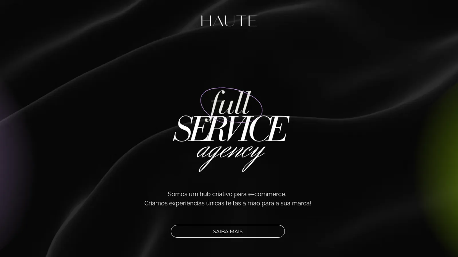 Screenshot of the HAUTE ECOMMERCE homepage