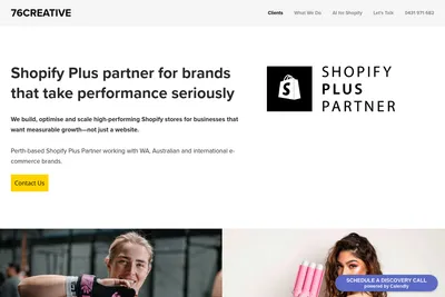 Screenshot of the 76CREATIVE homepage