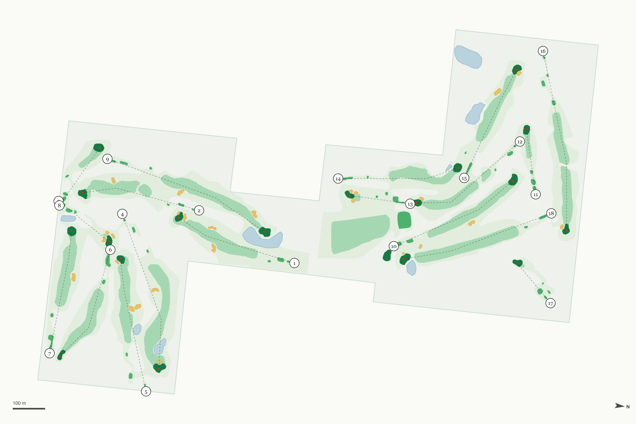 Map of Tanners Brook Golf Course