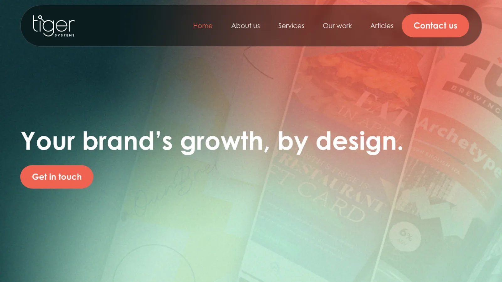 Screenshot of the Tiger Systems Ltd homepage