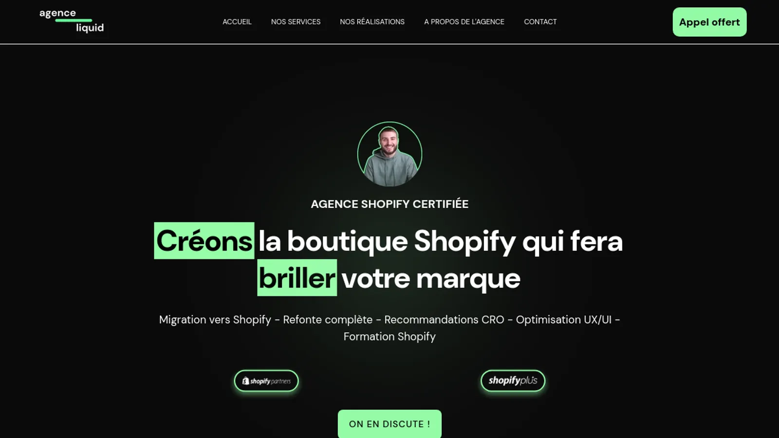 Screenshot of the Thomas Dubois homepage