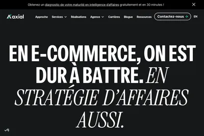 Screenshot of the Axial homepage