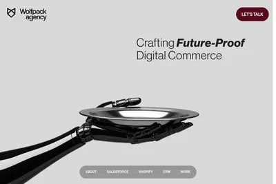 Screenshot of the Wolfpack Agency homepage
