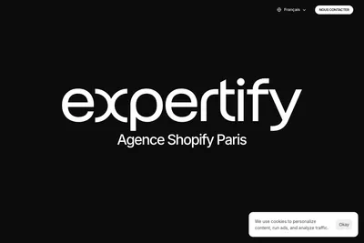 Screenshot of the EXPERTIFY - Agence SHOPlFY Paris homepage