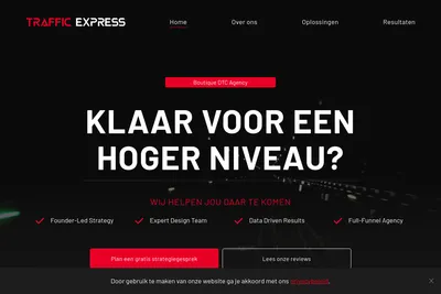 Screenshot of the Traffic Express homepage