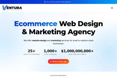 Screenshot of the Ventura Web Design homepage