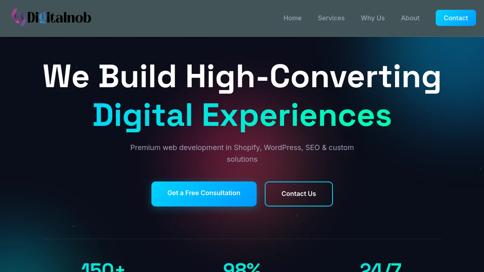 Screenshot of the Digitalnob homepage