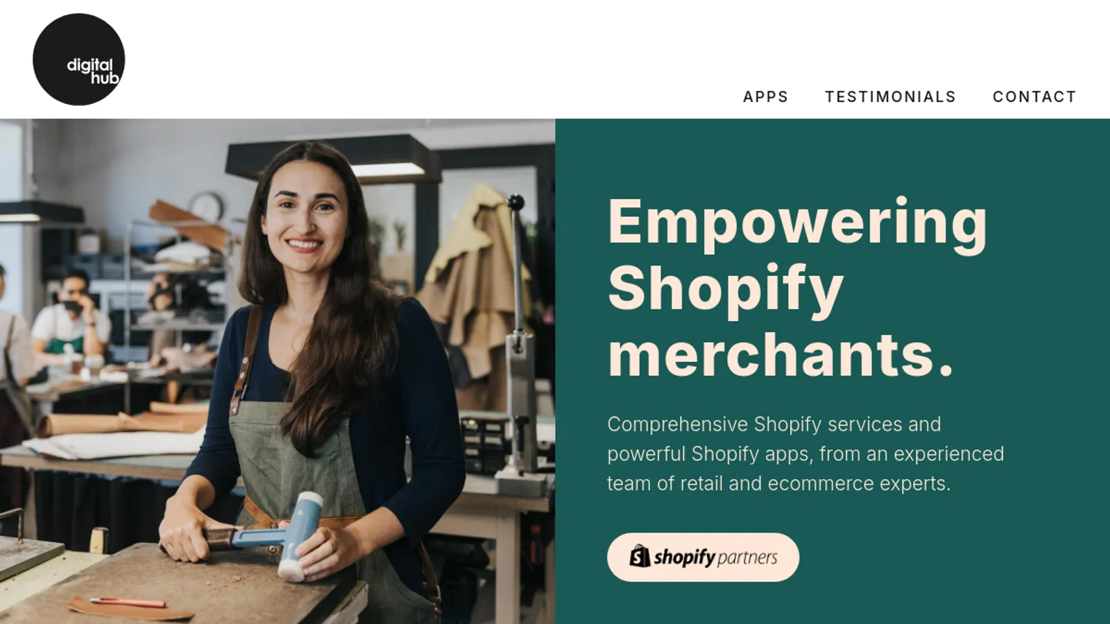 Screenshot of the Digital Hub homepage