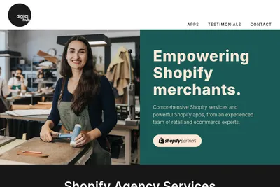 Screenshot of the Digital Hub homepage
