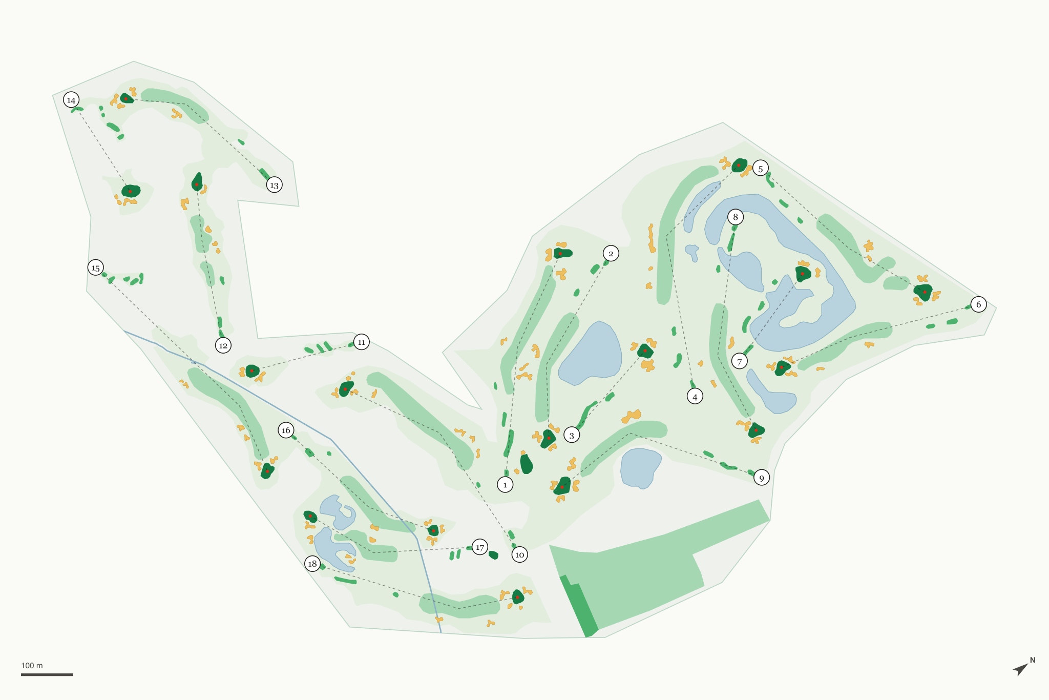 Map of Palms Golf Course