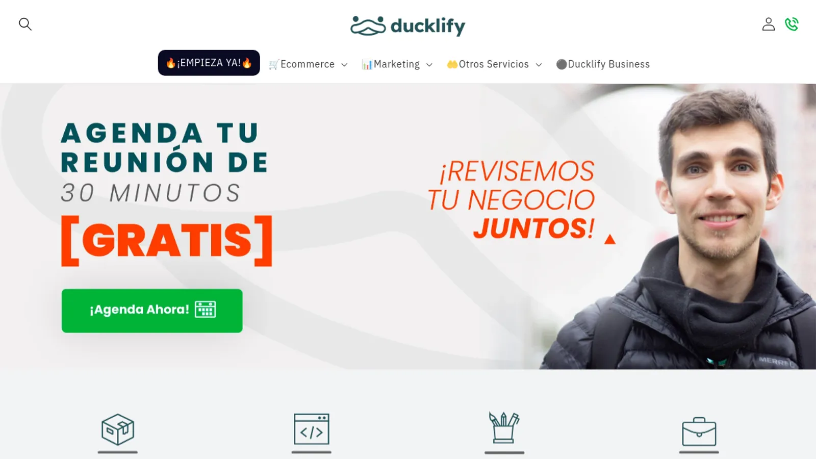 Screenshot of the Ducklify homepage