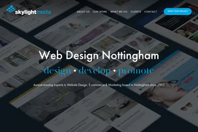 Screenshot of the Skylight Media homepage