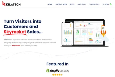 Screenshot of the KILATECH homepage