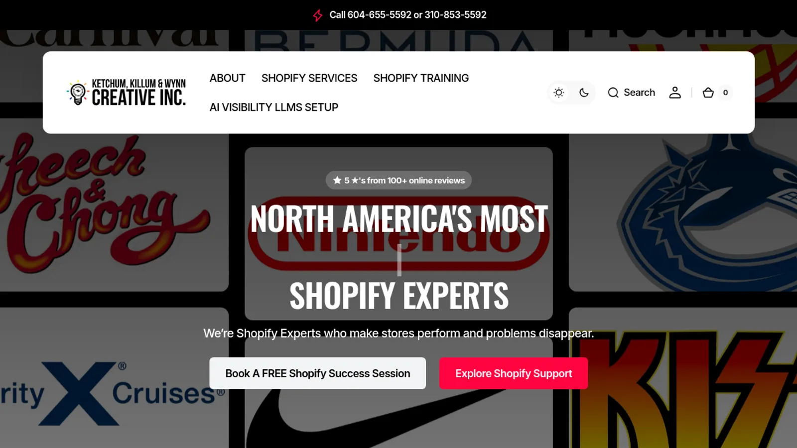 Screenshot of the Ketchum, Killum & Wynn Creative Inc. homepage